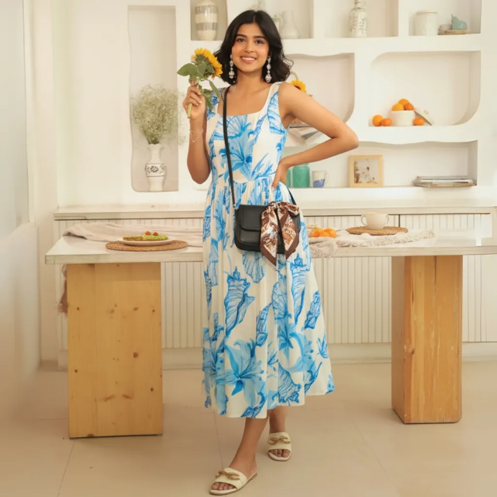 White Woven Tiered Midi Dress with Short Jacket